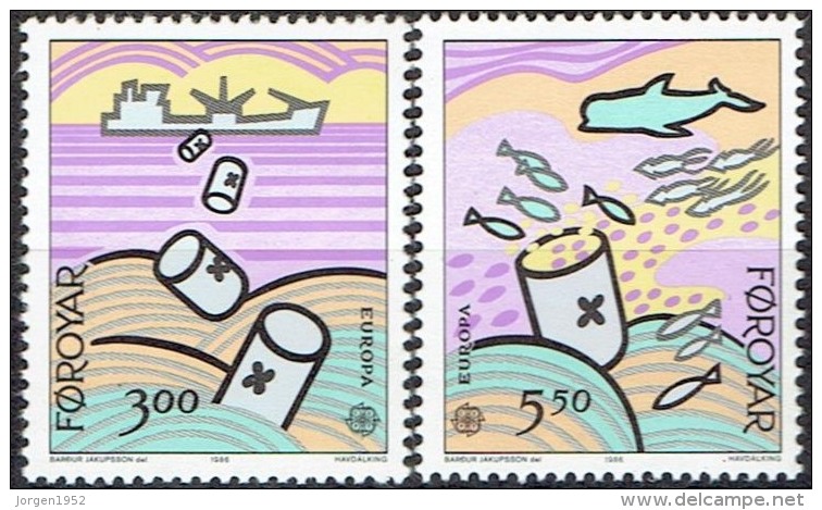 FAROE ISLANDS #  STAMPS FROM YEAR 1986 STANLEY GIBBON 131-132** EUROPE - Isole Faroer