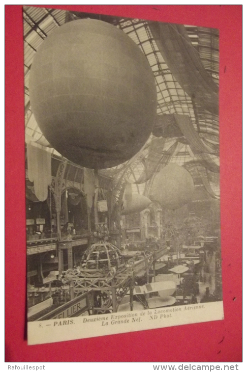 C P Paris Deuxieme Exposition De La Locomotion Aerienne La Grande Nef - Balloons