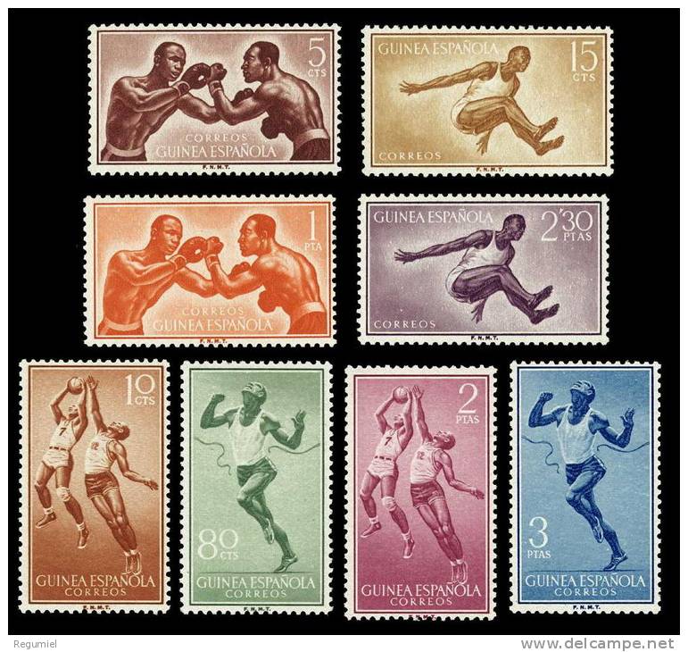 Guinea 376/83 (*) Sin Goma. Deportes 1958 - Guinea Española