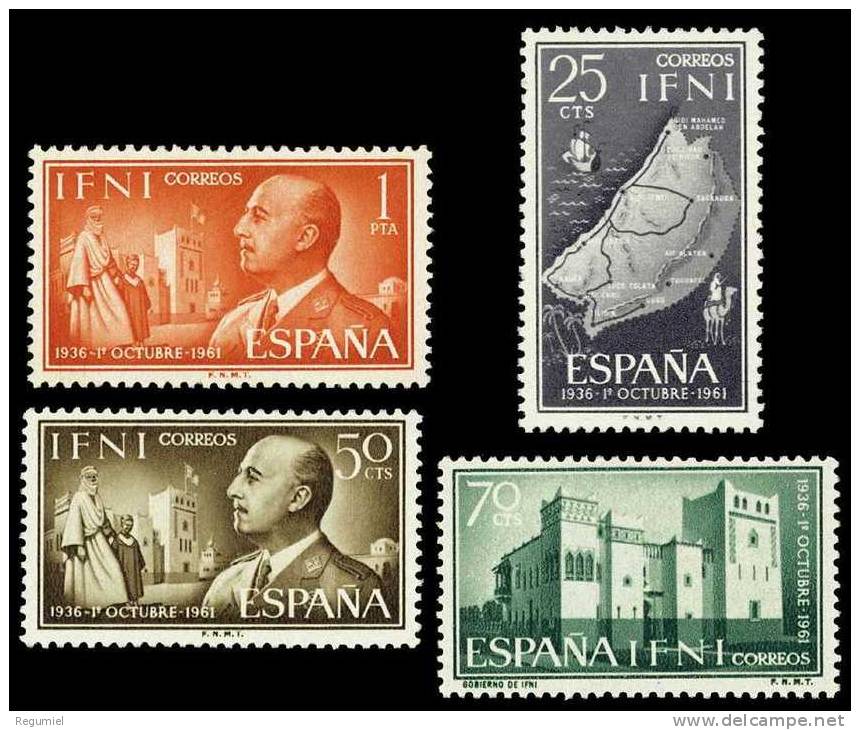 Ifni 179/82 (*) Sin Goma. Franco. 1961 - Ifni