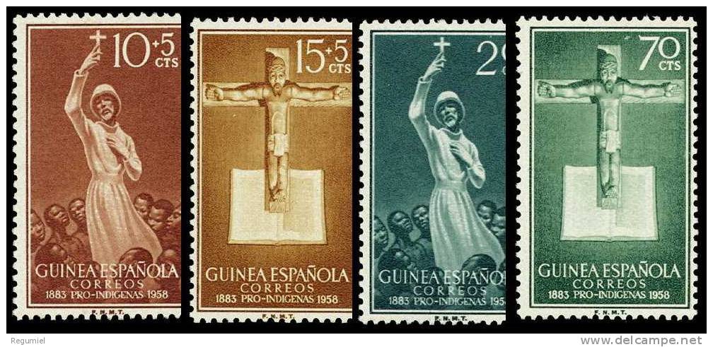 Guinea 384/87 (*) Sin Goma. Misionero 1958 - Guinée Espagnole