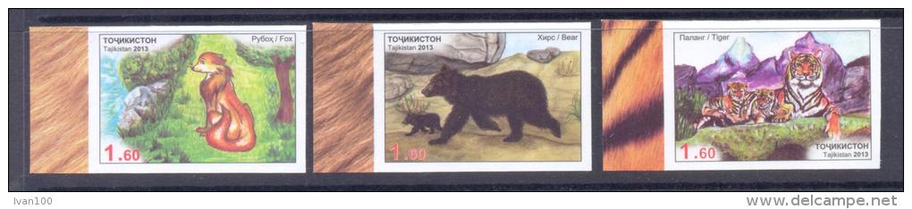 2013. Tajikistan, Wild Animals Of Asia, 3v Imperforated, Mint/** - Tadjikistan