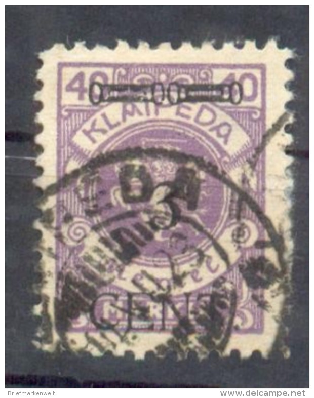 Memel 178I TYPE! Gest. BPP 15EUR (100515 - Memelgebiet 1923