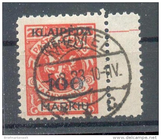 Memel 127 MIT STEGANSATZ Gest. (45024 - Memel (Klaïpeda) 1923