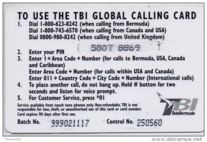 BERMOUDA ISL. PHONECARD BIRD  PREPAID 10$-USE D - Bermuda