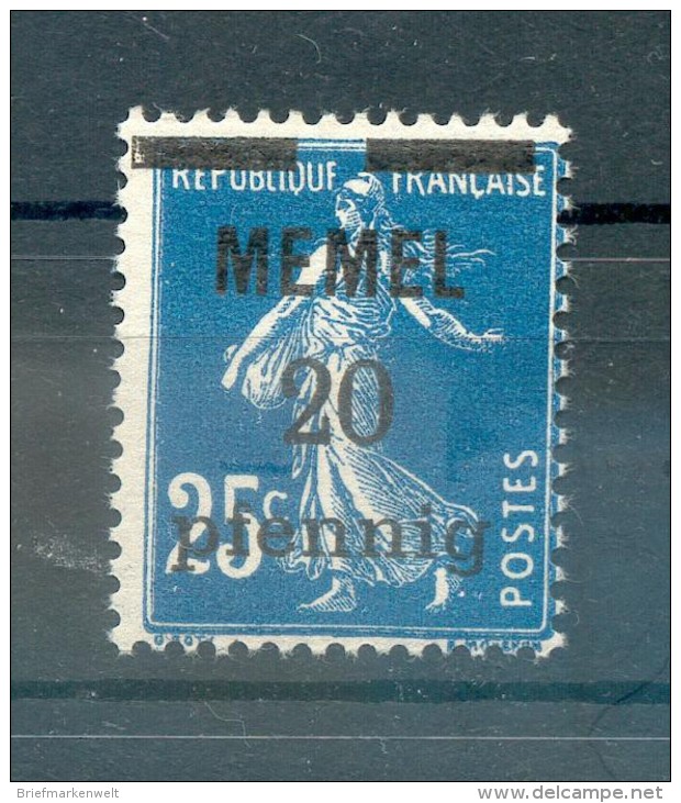 Memel 20aI ABART**POSTFRISCH BPP 20++EUR (71489 - Memel (Klaïpeda) 1923