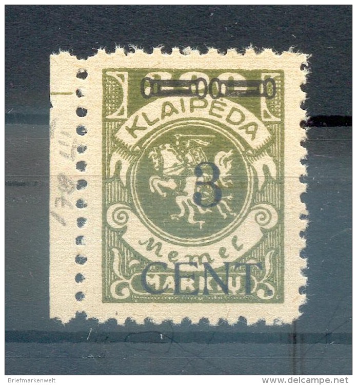 Memel 179III **POSTFRISCH BPP 20 EUR (71492 - Memel (Klaïpeda) 1923