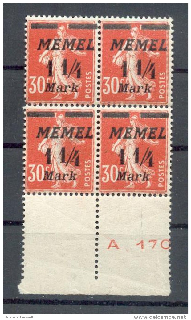 Memel 87 Bru TEILDRUCKVERMERK**POSTFRISCH (G6051 - Memel (Klaïpeda) 1923