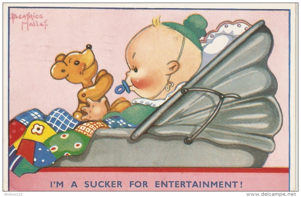 "I´m A Sucker For Entertainment, By Beatrice Mallet"  Humorous Vintage English Postcard - Mallet, B.