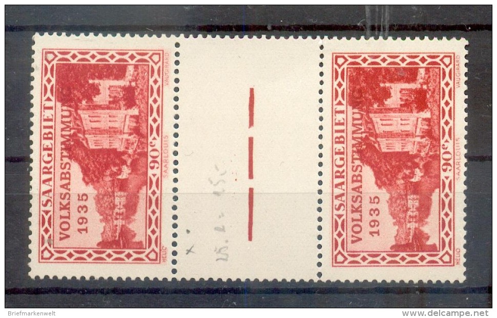 Saar 188ZS+188I ABART +STEG**POSTFRISCH (G2771 - Unused Stamps