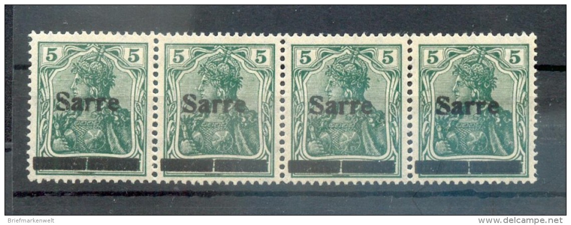 Saar 4aII PFA+A+A/Q+A/Q ABART**POSTFRISCH BPP (G2240 - Unused Stamps