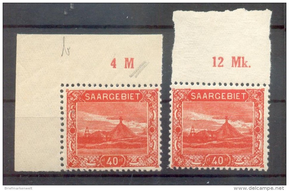Saar 58 ORM+OR Mk BEIDE RANDINSCHRIFTEN**POSTFRISCH (49264 - Unused Stamps