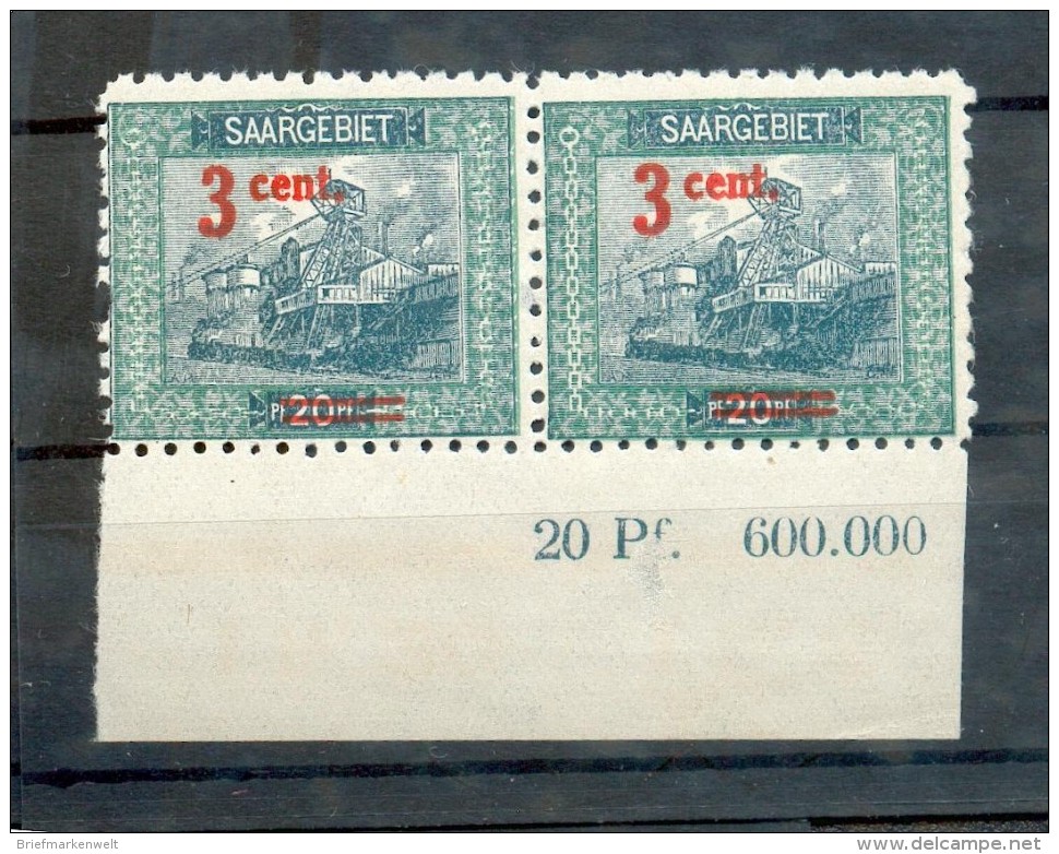 Saar 70B Mit RANDDRUCK**POSTFRISCH (49249 - Unused Stamps
