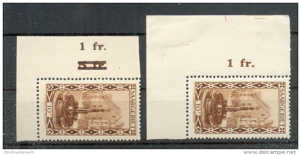Saar 108 F FEHLDRUCK OBERRAND* (G2950 - Unused Stamps