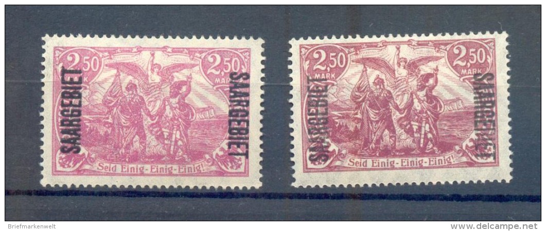 Saar 43a+43d FARBE * MH 27EUR (71664 - Unused Stamps