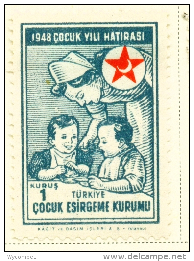 TURKEY  -  1948  Child Welfare  1k  Mounted/Hinged Mint - Unused Stamps
