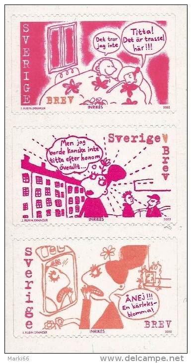Sweden - 2002 - Love And Miss Terrifield - Mint Self-adhesive Booklet Stamp Pane - Ongebruikt