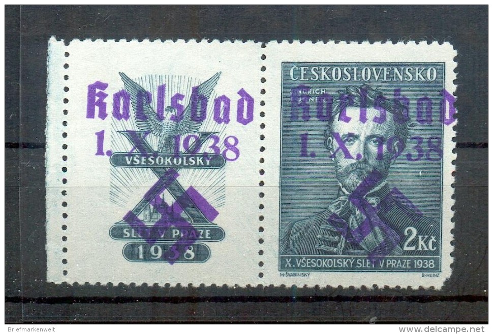Böhmen KARLSBAD 59 Zfw ZIERFELD* 250EUR (49435 - Unused Stamps