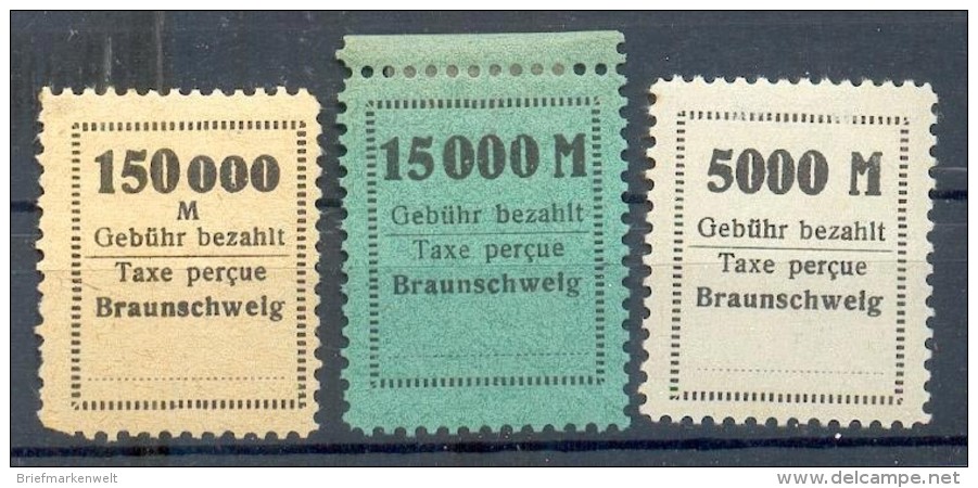 DR-Infla BRAUNNSCHWEIGER GEBÜHRENMARKEN** (Z0527 - Other & Unclassified