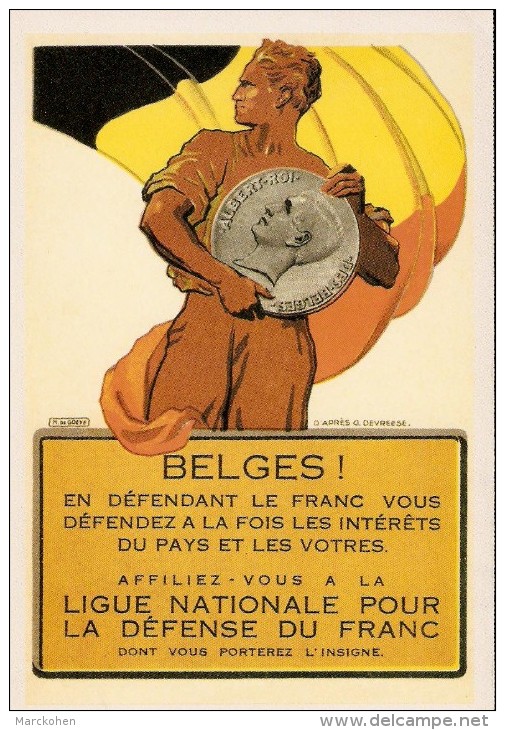 BELGIQUE: Ligue Nationale Pour La Défense Du Franc, Asbl Sous Le Patronage Du Roi. CARTE 56 DES ARCHIVES DU SOIR ( 2005) - Banks