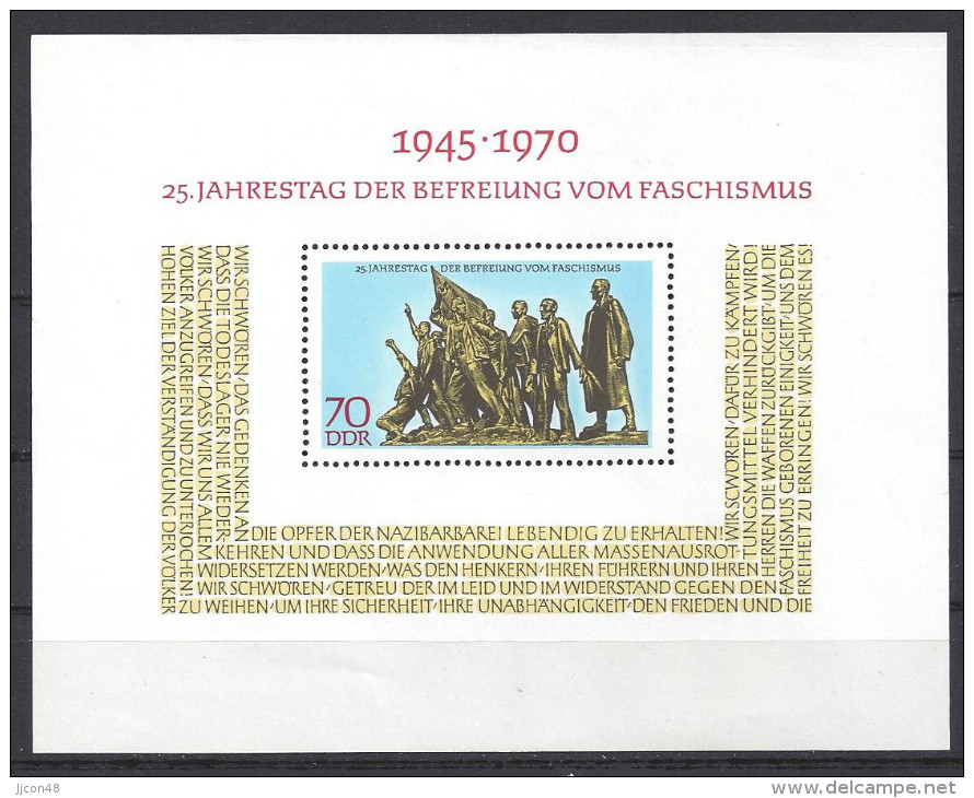 Germany (DDR) 1970  25 Jahrestag Befreiung Vom Faschismus  (**) MNH  Mi.1572  (block 32) - Sonstige & Ohne Zuordnung