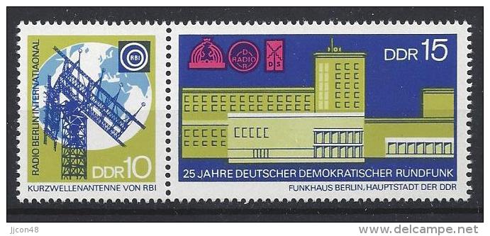 Germany (DDR) 1970  25 Jahre DDR Rundfunk  (**) MNH  Mi.1573-1574 (W Zd 217) - Unused Stamps