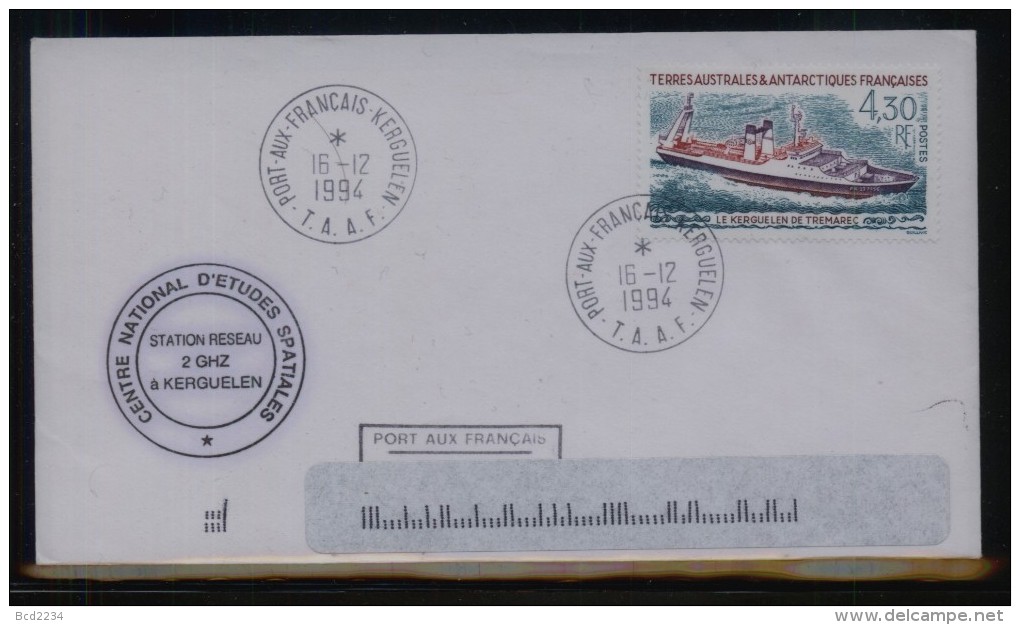 TAAF FRENCH SOUTHERN & ANTARCTIC LANDS 1994 KERGUELEN RESEARCH STATION COVER - Bases Antarctiques
