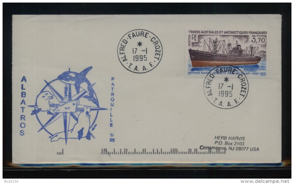 TAAF FRENCH SOUTHERN & ANTARCTIC LANDS 1995 ALBATROS PATROL SHIP BLUE COVER SEALS KILLER WHALE - Poolshepen & Ijsbrekers