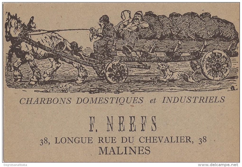 Alfred Ost: Reclametekening Voor F. Neefs (kolenhandelaar In Mechelen) - Malines