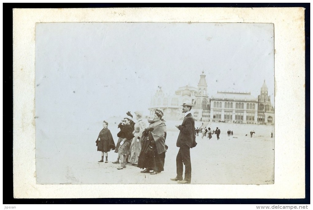 Lot De 2 Cpa Carte Photo Ostende Le Kursaal  Datées 1908  JA15 13  .. Oostende - Oostende