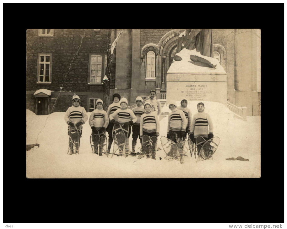 SPORTS - RAQUETTES - CARTE PHOTO - Jeanne Mance - Sports D'hiver