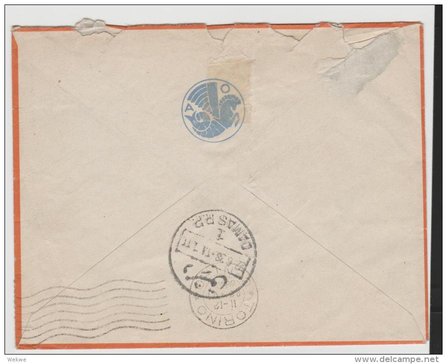 Sy030/ Syrien,  Luftpost Nach  Turin, Italien Ex Damaskus 1938 - Lettres & Documents