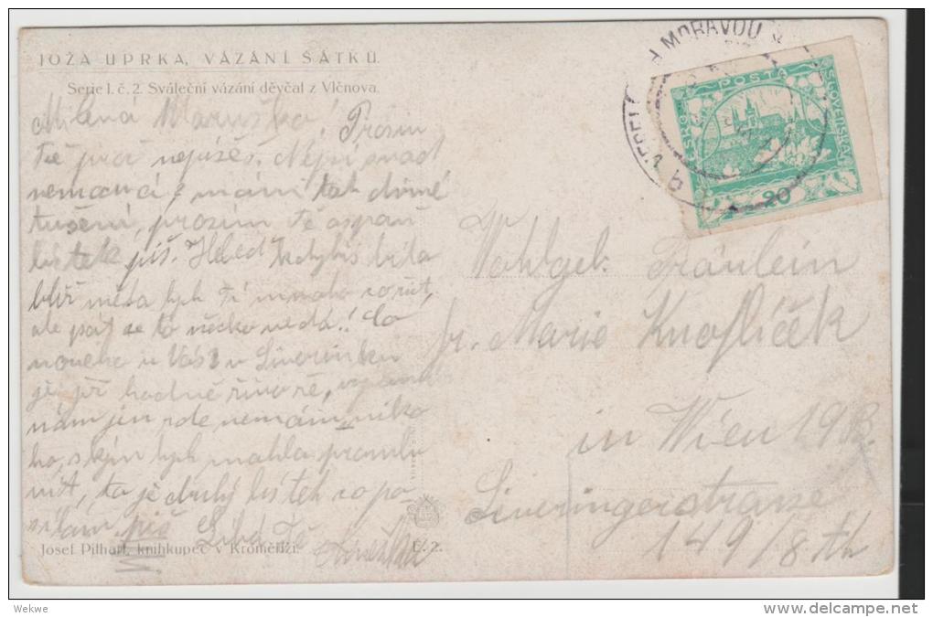 TSC254/  CSSR -  Mi.Nr. 3 Auf Trachtenkarte 1919 - Briefe U. Dokumente