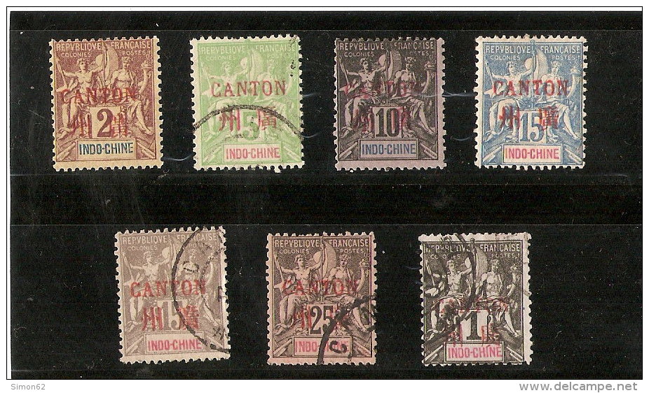 CANTON  N°1/2/5/6/7/8/10  NEUF * ET OBLITERE  DE 1901/02 - Unused Stamps