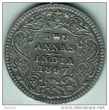 @Y@    British India 2 Annas 1897 C Nice Grade  (2823) - Inde