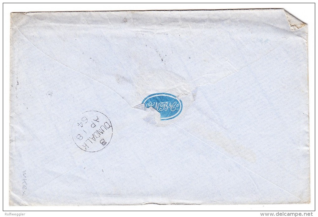 Brief Ohne Marke 1.4.1864 Madison Transit New-York Nach Dundack Irland - - …-1845 Voorfilatelie