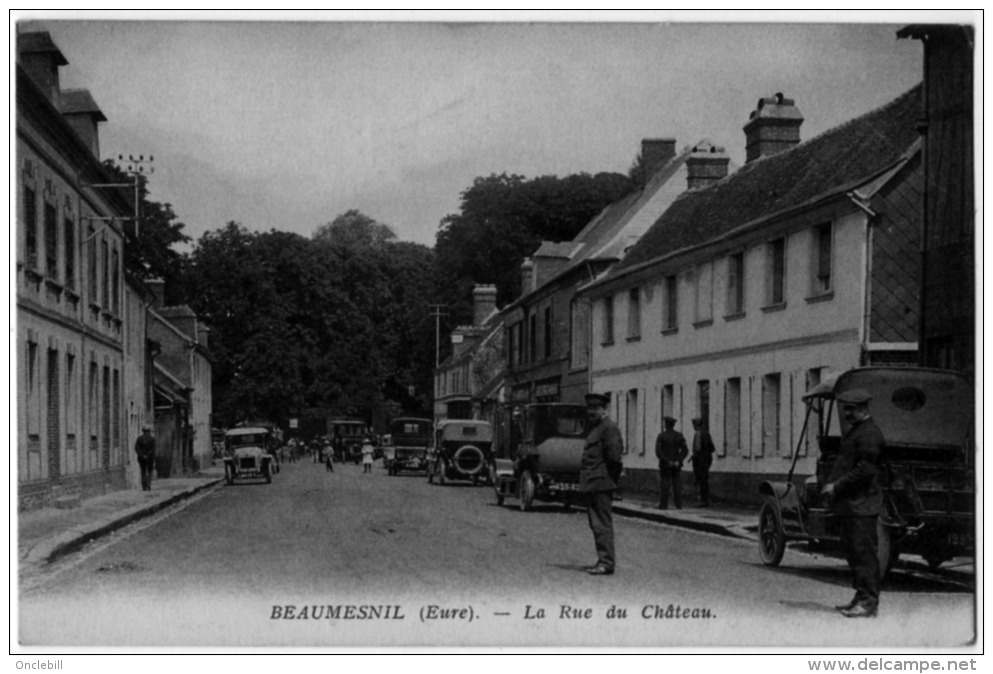 Beaumesnil Eure Café Restaurant Automobiles Animation 1910 état Superbe - Beaumesnil