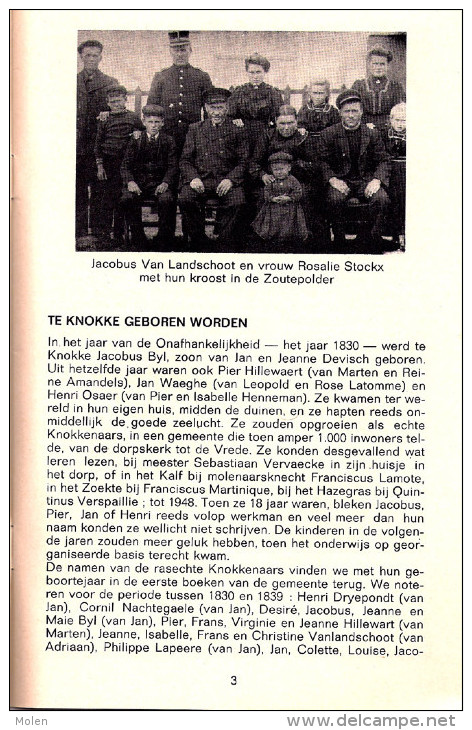 KNOKKENAARS Van 1830 Tot Nu Door ANDRE D’HONT – KNOKKE & HET ZOUTE Uitgave CNOC IS IER Uit 1982 - 33blz Uitverkocht R52 - Histoire