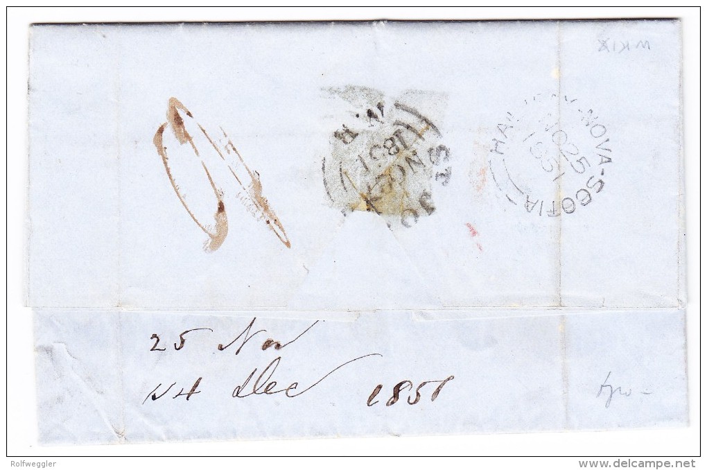 Brief Ohne Marke 25.11.1851 Halifax Nava Scotia Nach New-York - …-1845 Vorphilatelie