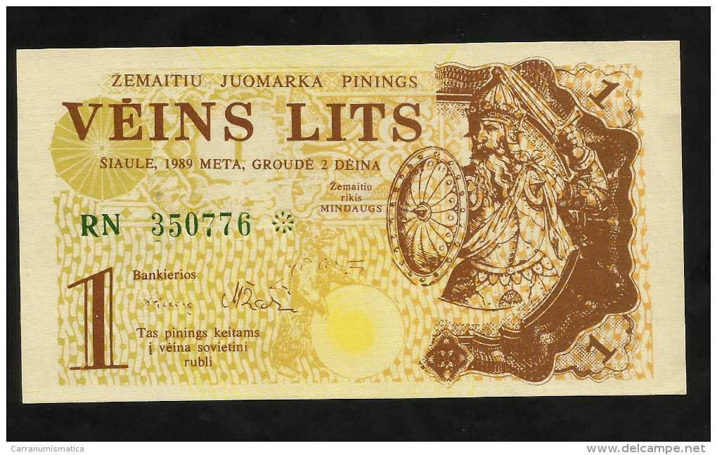 [NC] LITHUANIA - 1 LITS (1989) - COUPON - Lituania