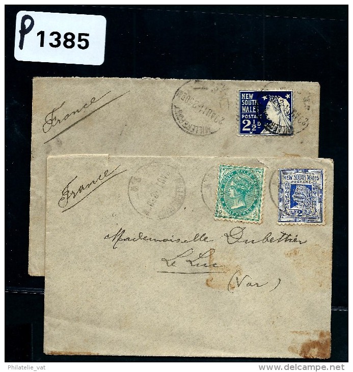 AUSTRALIE-NEW SOUTH WALES  2 LETTRES  POUR LA FRANCE   1911 A VOIR  POUR AMATEUR - Cartas & Documentos