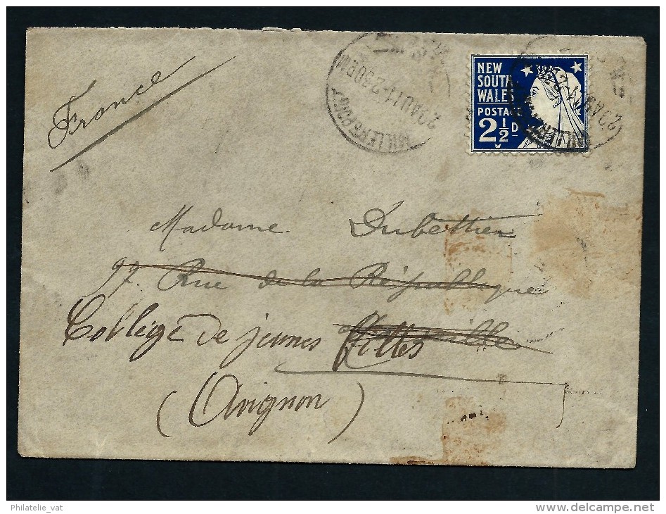 AUSTRALIE-NEW SOUTH WALES  2 LETTRES  POUR LA FRANCE   1911 A VOIR  POUR AMATEUR - Briefe U. Dokumente