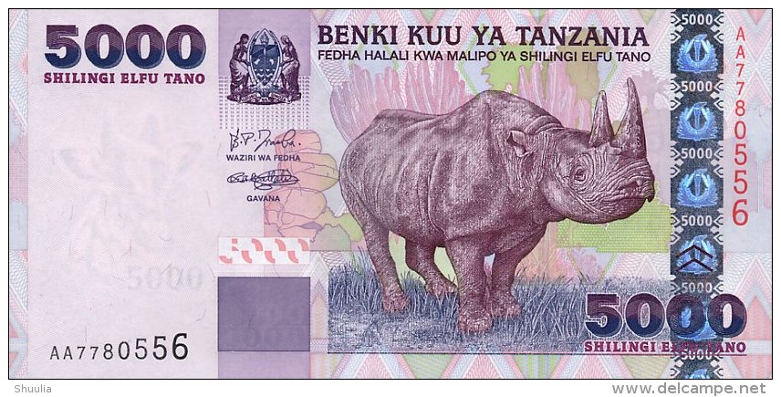 Tanzania 5000 Shillings 2003 Pick 38 UNC - Tanzania