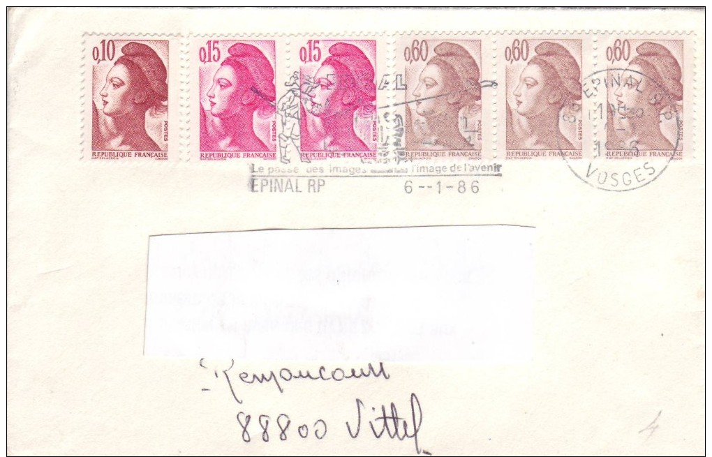 Liberté De Gandon Sur Lettre  /9853 - 1961-....