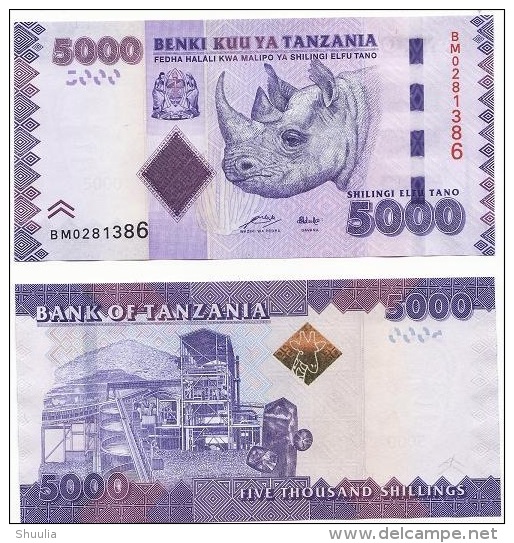 Tanzania 5000 Shillings 2010 Pick 43 UNC - Tanzania