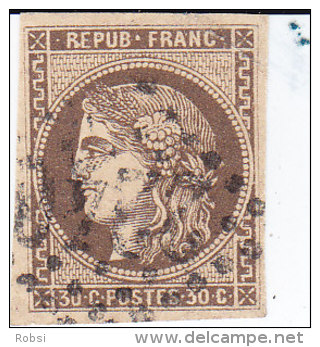 France  Bordeaux N 47, 30 C Brun Oblitéré, Bel Exemplaire - 1870 Ausgabe Bordeaux