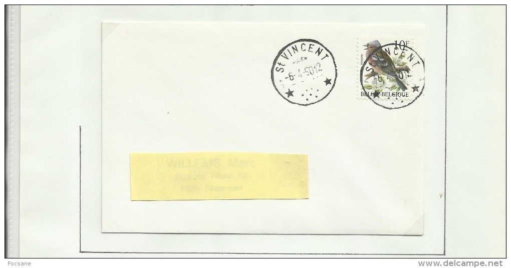 Oblitérations Postal  Tintigny Rossignol  Bellefontaine  St Vincent - Autres & Non Classés