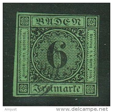 Baden // 1851-52 No. Y&T  No. 3 (vert-jaune) - Used