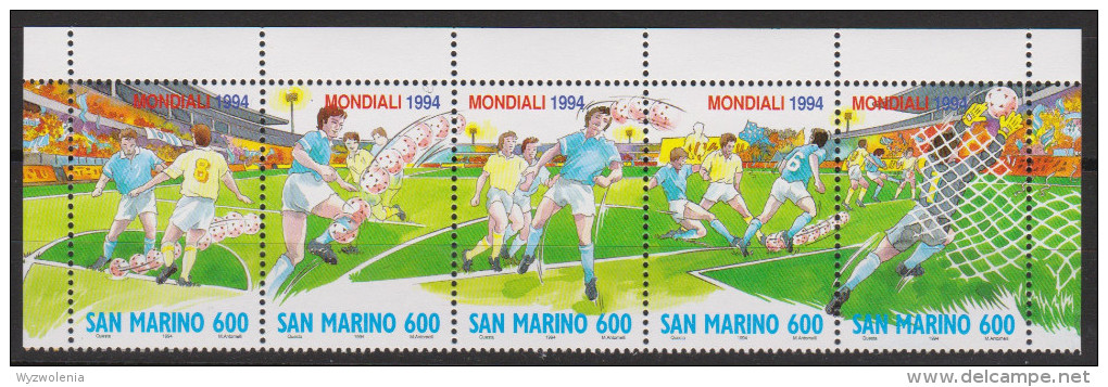 Sport 437) Fußball WM 1994: San Marino Mi# 1577-1581 ** Zshgd: Spielszenen - 1994 – USA