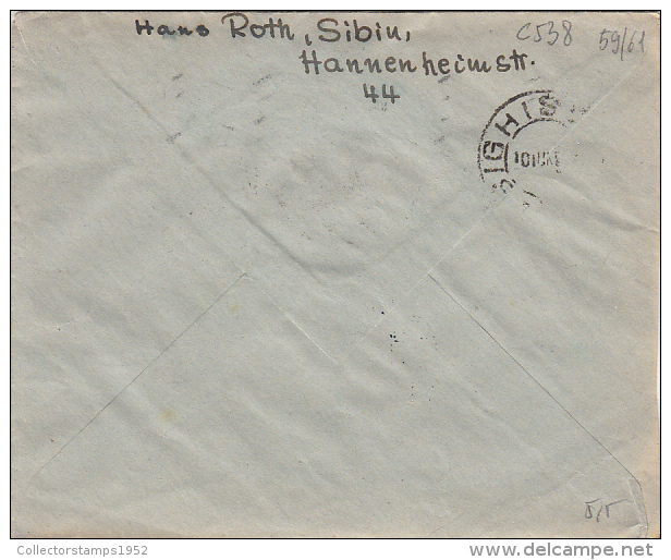 11937- KING MICHAEL, STAMPS ON COVER, CENSORED SIBIU NR 25, 1943, ROMANIA - Lettres 2ème Guerre Mondiale